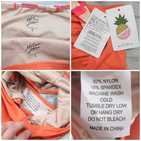 KORTNI JEANE Tied-Up Top & Ribbed Ruched Bottoms Swimsuit Bikini Set Small NEW - Picture 11 of 13